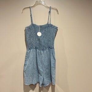 ODDY light denim short romper 1x